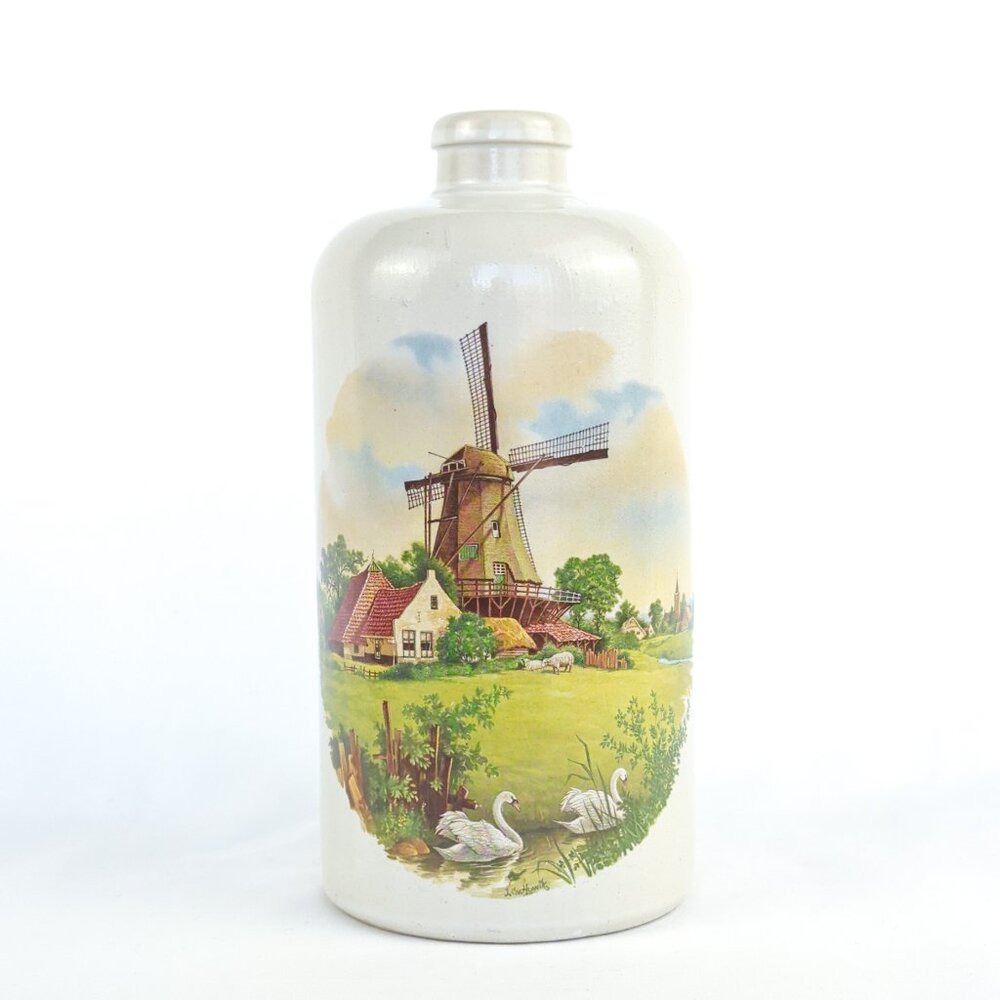 Ceramic Bottle Max Kruger MKM Stoneware Jug Windmill Germany 700 mL